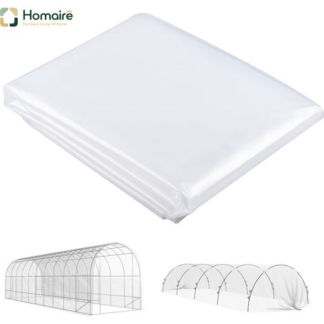 HOMAIRE Gewächshausfolie transparente 8x10 m wasserdicht avec protection UV extra épaisse et résistante à la rupture pour jardin et extérieur (1/5)