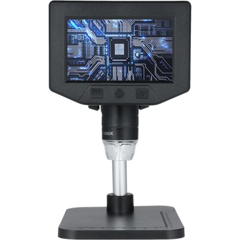 Microscopio digital portátil de 4,3 pulgadas, HD 1080p, con aumento de 1x a 1000x, para la reparación de placas de circuitos electrónicos y equipado con 8 LED. (1/5)