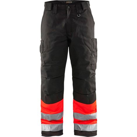 Pantalon de travail haute visibilité hiver 1862 - Rouge fluo/Noir XS - FR(38) - SE(C44) - Standards (1/4)