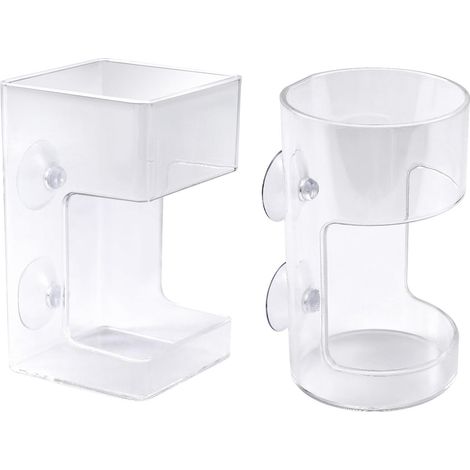 2pcs Mangeoires pour Aquarium, Plateau Transparent Aquarium avec Ventouse Flottant et Coulant Distributeur de Récipients Alimentaire pour Nourrir Les Tortues (Cercle et Carré) (1/5)
