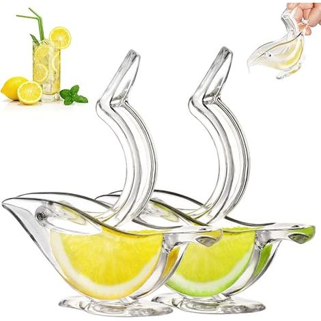 APresse Citron Individual Design Deluxe, (2PCS White)Lemon Squeezer Citrus Juicer Manual Hand Press Acrylic Tableware Transparent Serving Dishes(2PCS White) (1/4)