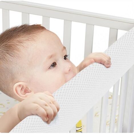 4-in-1-Schutzbezug für Babybettgitter, Eckenschutz aus Netzgewebe, Polstermöbelschutz, wendbarer Schutz für Jungen und Mädchen (weiß) (1/5)