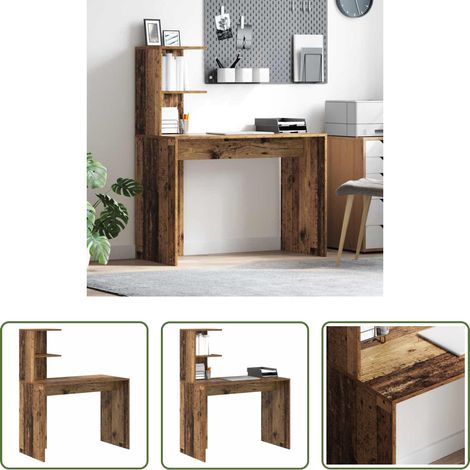 Bureau d'ordinateur -  Bureau Bois Ancien 102 x 50 x 124 cm Bois d'ingénierie (1/5)