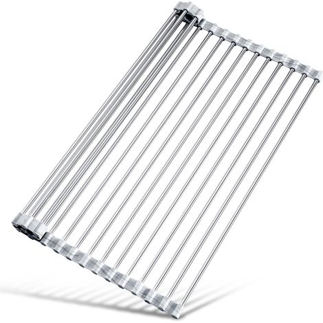 Scolapiatti pieghevole 32x45 cm fino a 32 kg argento (1/5)
