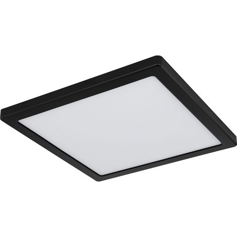 Deckenleuchte Wohnzimmerlampe Deckenpanel, Quadratische Deckenlampe, Modern, schwarz opal, 1x LED 24W 2000lm 3000K-6500K, LxBxH 29,1x29,1x1,7 cm