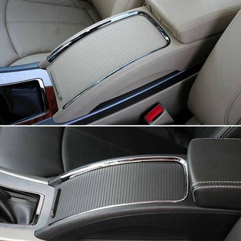 Silver-plated material: Plastic front center cup holder decorative strip, armrest box bright strip 1168639. Suitable for other... (1/4)