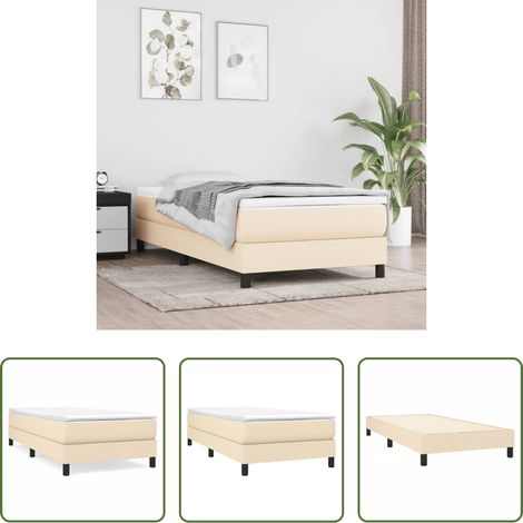 Matratze - Boxspringbett mit Matratze Creme 80x200 cm Stoff (1/5)