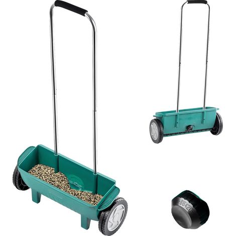 Carrello da giardino, capacità 12 litri, materiale plastico di alta qualità, design ergonomico, quattro ruote resistenti, colore verde. (1/5)