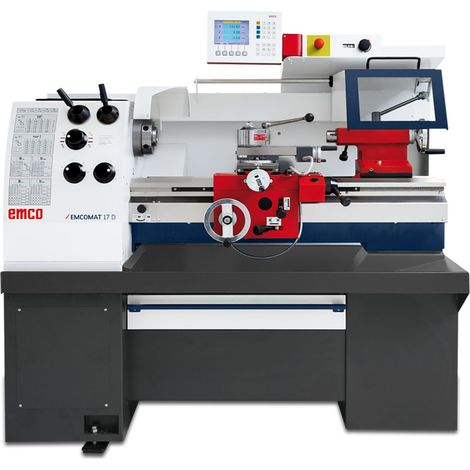 Tour à métaux précise hauteur des pointes 170 mm entre-pointes 700 mm alésage 50 mm 5,3 kW 400V + variateur Emco EMCOMAT-17 D