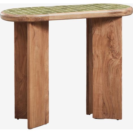 Consolle ingresso 100x40 cm in legno di acacia e piastrelle Aitana SKLUM (1/5)