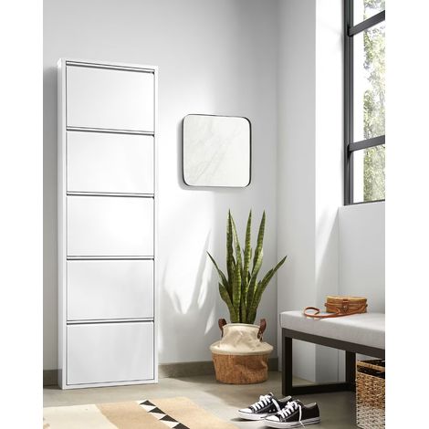SCARPIERA 5 RIBALTE MOD. CABINET CM 50X15 H.172 IN METALLO BIANCO