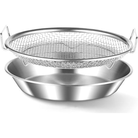Panier vapeur en acier inoxydable avec filtre à huile, grille pour friteuse à air - 22 cm (1/4)