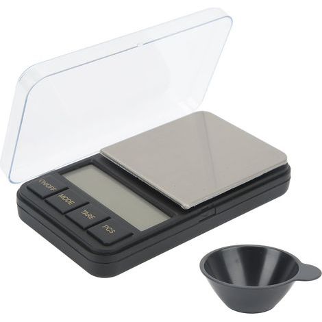 Balance électronique numérique portable pour bijoux, capacité de charge de 200 g, écran LCD rétroéclairé bleu, précision d'affichage de 0,01 g, avec plateau.-AquaForge (1/5)