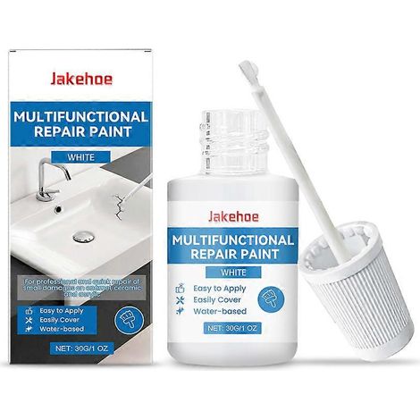 Peinture de réparation multifonctionnelle imperméable pour surfaces de salle de bain - Facile à utiliser, répare les rayures et les imperfections, 30 g, écologique, durable et résistante à l'eau (1/3)