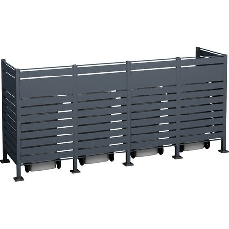 Westmann Habillage métallique pour conteneur à déchets Planum  4x240 L  Anthracite  330x90x150 cm