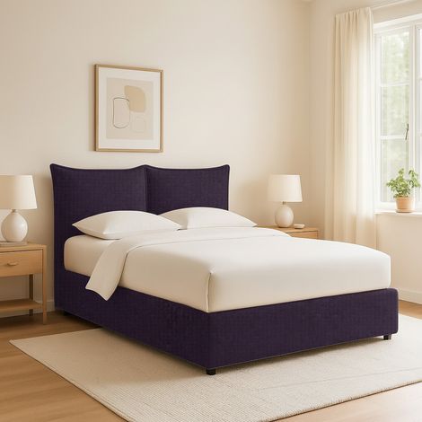 Letto Singolo Chatteris, Sfoderabile, Contenitore Made in Italy, Viola (1/5)