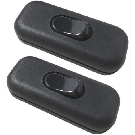 2Pcs Interrupteur Bi-polaire Inter à Bascule 6A 250V InterrupteuràtouchebasculanteVariateurd'intensité/commutateur pour Lampe, Noir (1/4)