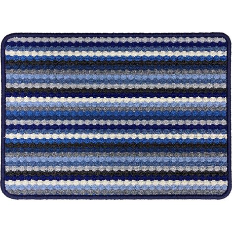 Mehrfarbiger Streifen-Teppich Blau 40x60cm - Vica