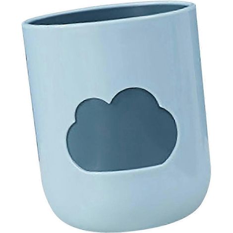 Gobelet de salle de bain rond, simple et robuste, antidérapant, grande capacité, à motifs, résistant, pour pinceaux de maquillage et bain de bouche.-blue (1/5)