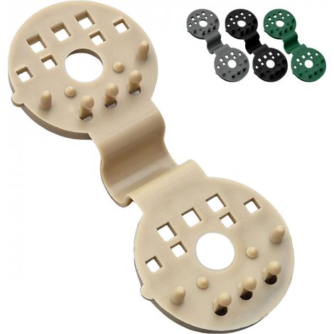 Linxor - Lot de 50 clips de fixation pour brise vue, bâche ou toile d'ombrage - Beige