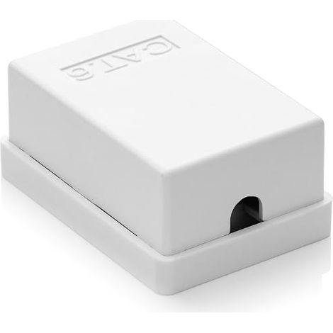 Prise Réseau CAT 6 avec 1 port RJ45 - Montage en Saillie - Prise Ethernet 1 Gbit LAN - Couleur Blanc (1/4)