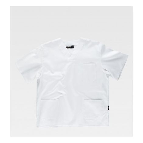 Casaca sanitaria unisex en algodón de manga corta WORKTEAM B9211 XXL Blanco