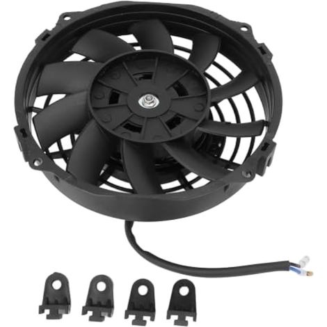 Ventilateur de radiateur universel 7 pouces noir, électrique, 10 pales, fin, push-pull, 12V DC pour voitures (1/4)