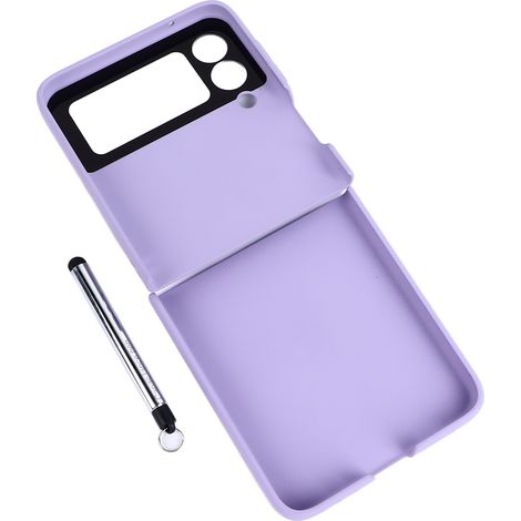 Étui pour Galaxy Z Flip 3 en polycarbonate ultra-fin, protection intégrale, antichoc et pliable, avec stylet tactile violet. (1/5)