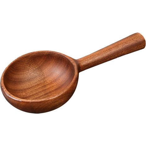 Louche eau bois naturel manche long, ustensile ménager sécurisé pour usage extérieur (1/4)