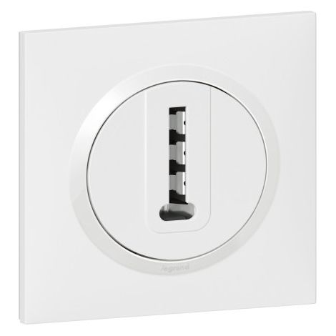 Legrand 600768 Weiße Legrand-Telefonsteckdose in T-Form mit quadratischer Blende