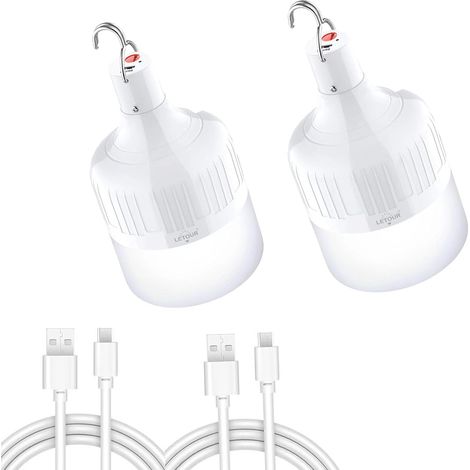 Rechargeable Camping Lantern, 5000 Lumens, 5 Adjustable Light Modes, Portable and Super Bright, 2-Pack Camping Lantern for Hiking and Emergencies