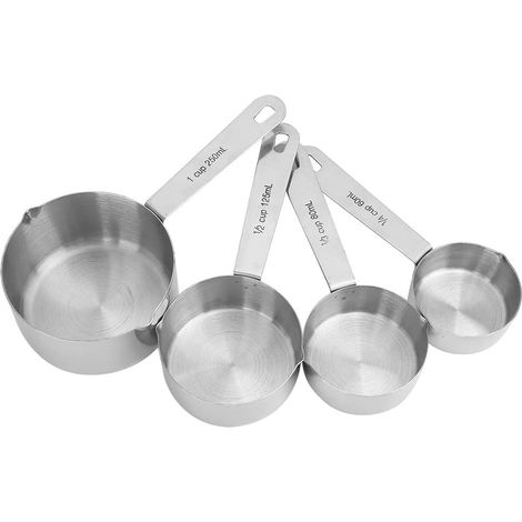Lot de 4 tasses à mesurer en acier inoxydable Cuillères à mesurer pour une utilisation en cuisine (1/5)