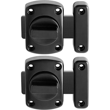 Bathroom Door Lock, Cabinet Window Turn Lock, Toilet Safety Lock and Latch, Brushed Stainless Steel, 55mm Black Lock (1/5)