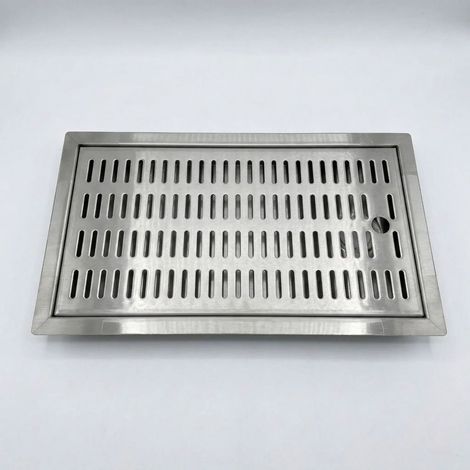 Catch tray - CNS for insertion 440 mm x 240 mm including drain connection