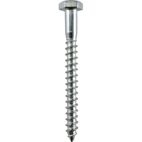 FPLUS tornillo tirafondo  7x60 x100 , Tornillo con rosca para madera y aglomerado y cabeza exagonal.

DIN-571 Zincado