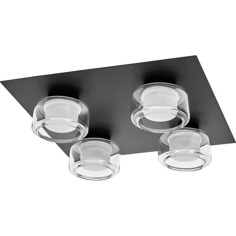 OSRAM Applique et plafonnier LED ORBIS Flame, noir, 22W, 1400lm, 3000/4000K, temp. réglable par interr. mural (blanc froid/chaud), protection IP44 contre les corps étrangers et les projections d’eau (1/5)