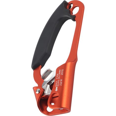 Ascendeur droit 4KN pour escalade sportive extérieure, poignée de grimpeur orange pour alpinisme (1/5)