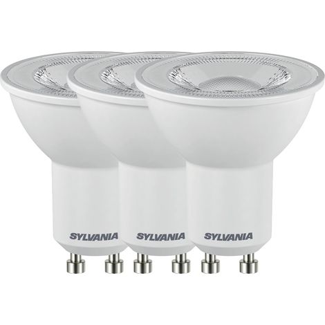 6 Spots Led Blancs Gu10 4.2w Blanc Neutre Lot De 3 - Sylvania