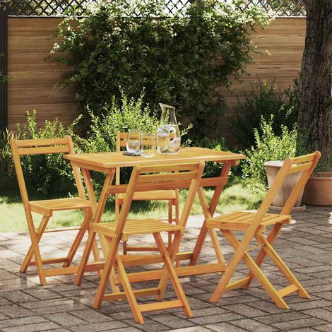 Bistrogarnitur 5 pcs Öl-Natur Massivholz Akazie