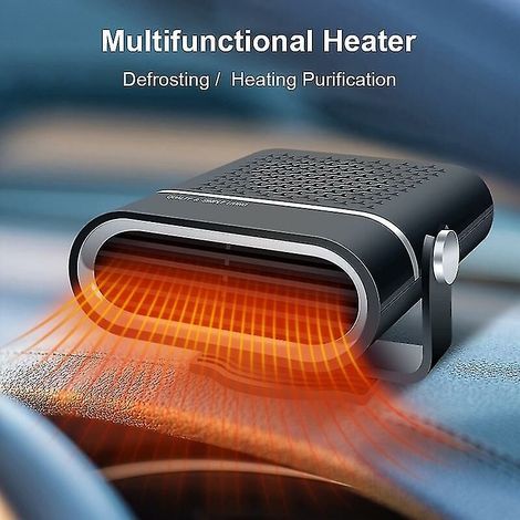 MINE 12v / 24v Portable Chauffage De Voiture Ventilateur De Chauffage Électrique Sèche-Pare-Brise Désembuage Dégivrage Chauffage Électrique Ventilateur À Air Chaud Noir 24v (1/4)