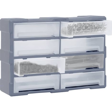 vidaXL Organizador multicajones con 8 cajones grandes 52x16x37 cm (1/2)