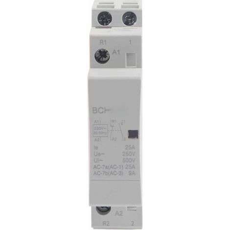 Contactor de potencia doméstico para carril DIN, 2P 25A 220V/230V 1NO 1NC 50/60Hz (1/5)