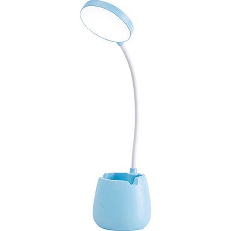 Lampe de bureau LED haute luminosité, protection des yeux, support de téléphone de chevet, Rechargeable par USB, pour chambre à coucher, bleu