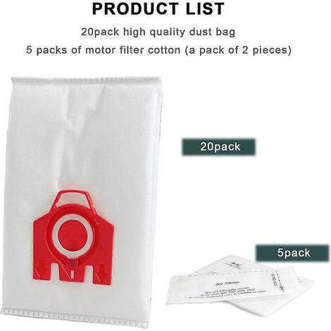 Confezione da 20 sacchetti raccoglipolvere di ricambio FJM 3D Efficiency per aspirapolvere Miele delle serie S200, S300, S600, S4, S6 Compact, C2 e C1. (1/5)