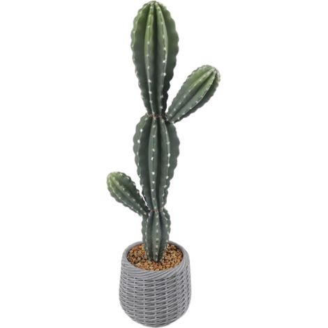 Cactus artificiel réaliste en pot blanc – grand plante verte décorative, entretien minimal, décoration moderne pour salon, bureau ou magasin, cadeau d’inauguration (1/5)