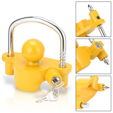 Verrou Anti-Vol Pour Attelage - Verrou Pour Boule D'Attelage 50 mm - Pour Remorque Caravane Semi-Remorque - 1 Pièce (1/5)