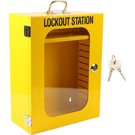 Coffret mural LOTO en acier robuste pour machine, boîte de consignation industrielle, armoire de sécurité pour maintenance, station de cadenassage fixe (1/5)
