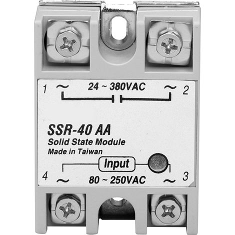 Module de relais à semi-conducteurs AC vers commutateur monophasé, entrée 80-250 V, sortie 24-380 V SSR-40AA (1/5)
