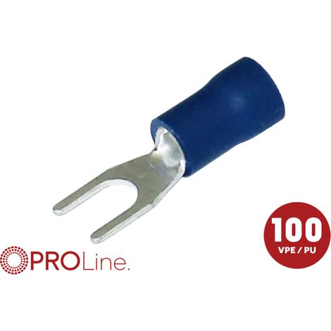 ACV 344340-2-0-p Cosse à fourche Ø du trou=4.3 mm partiellement isolé bleu 1 pc(s) Piece