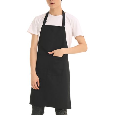 Schwarze Unisex-Arbeitsschürze für Cafés, praktisch für Kellner/Kellnerinnen in der Küche. (1/5)